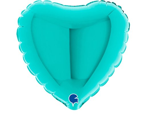4in TIFFANY HEART AIR FILL FOIL BALLOON 10S