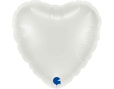 4in WHITE HEART AIR FILL FOIL BALLOON 10S