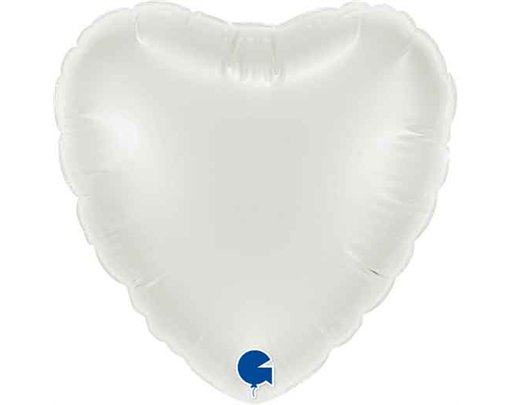 4in WHITE HEART AIR FILL FOIL BALLOON 10S