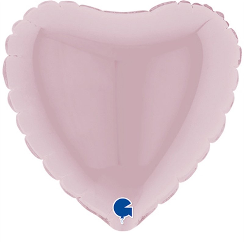 4in PASTEL PINK HEART AIR FILL FOIL BALLOON 10S