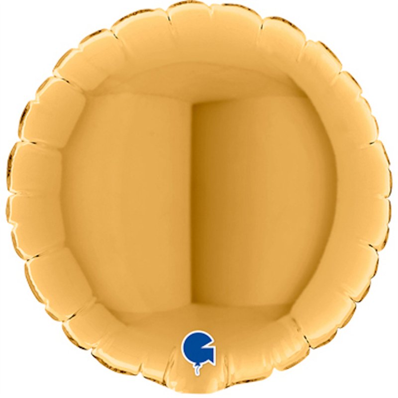 4in GOLD ROUND AIR FILL FOIL BALLOON 10S