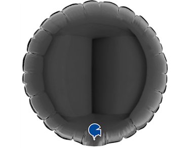 4in BLACK ROUND AIR FILL FOIL BALLOON 10S