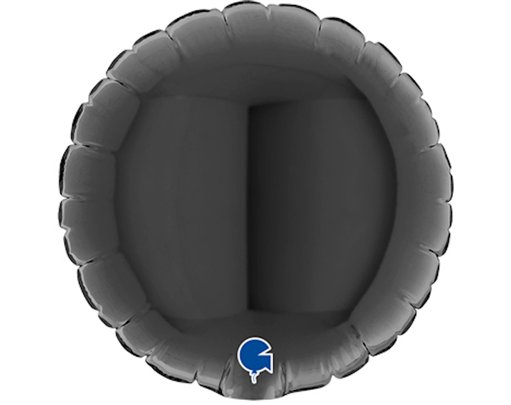 4in BLACK ROUND AIR FILL FOIL BALLOON 10S