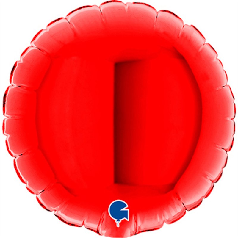 4in RED ROUND AIR FILL FOIL BALLOON 10S