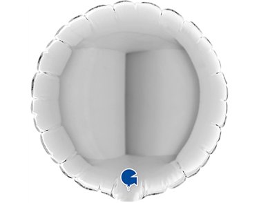 4in SILVER ROUND AIR FILL FOIL BALLOON 10S