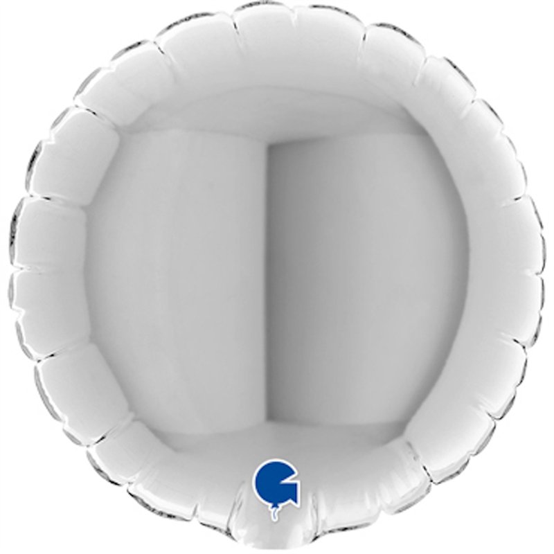 4in SILVER ROUND AIR FILL FOIL BALLOON 10S