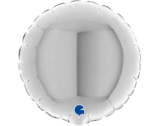 4in SILVER ROUND AIR FILL FOIL BALLOON 10S