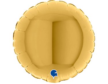 4in GOLD 5 ROUND AIR FILL FOIL BALLOON 10S