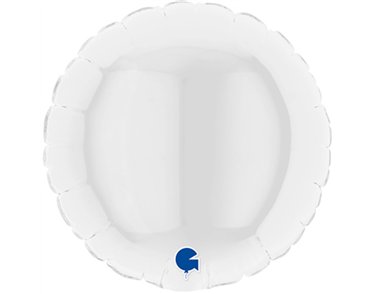 4in WHITE ROUND AIR FILL FOIL BALLOON 10S
