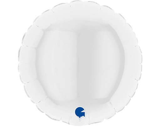 4in WHITE ROUND AIR FILL FOIL BALLOON 10S