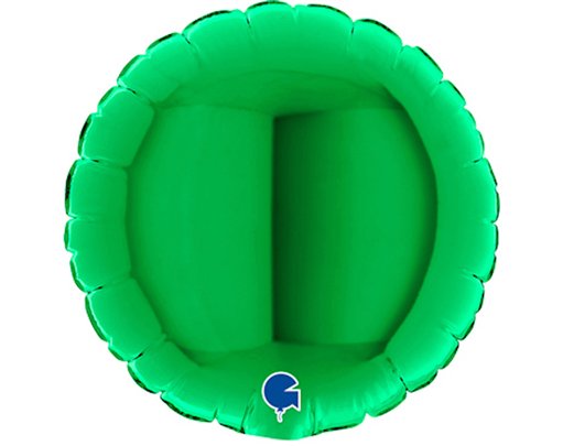 4in GREEN ROUND AIR FILL FOIL BALLOON 10S