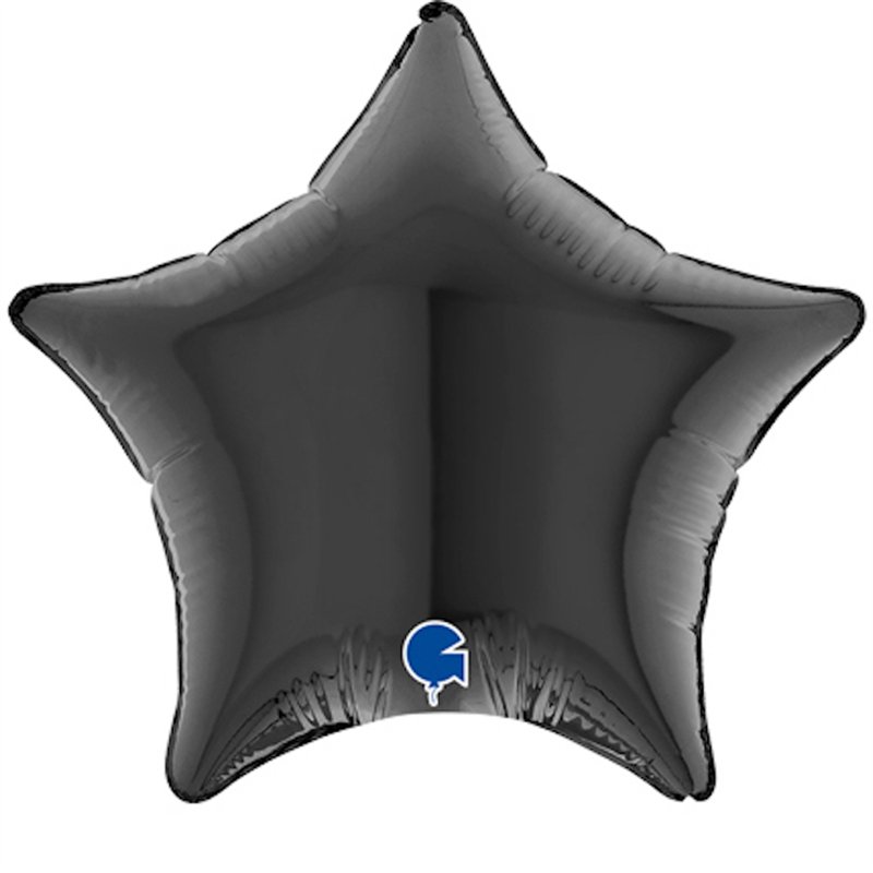 4in BLACK STAR AIR FILL FOIL BALLOON 10S