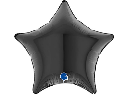 4in BLACK STAR AIR FILL FOIL BALLOON 10S