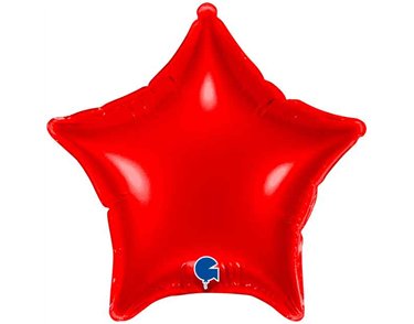 4in RED STAR AIR FILL FOIL BALLOON 10S