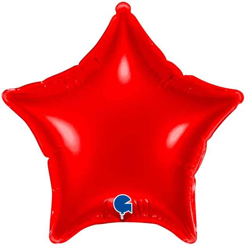 4in RED STAR AIR FILL FOIL BALLOON 10S