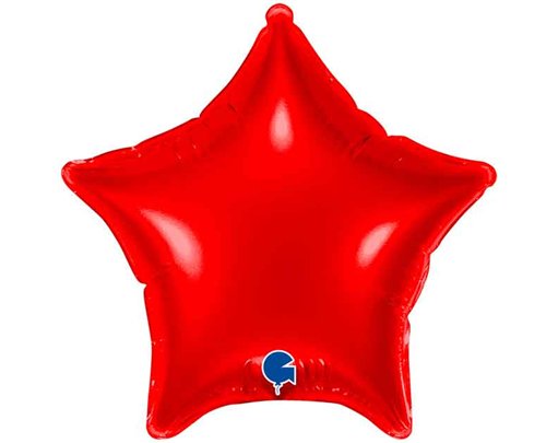 4in RED STAR AIR FILL FOIL BALLOON 10S