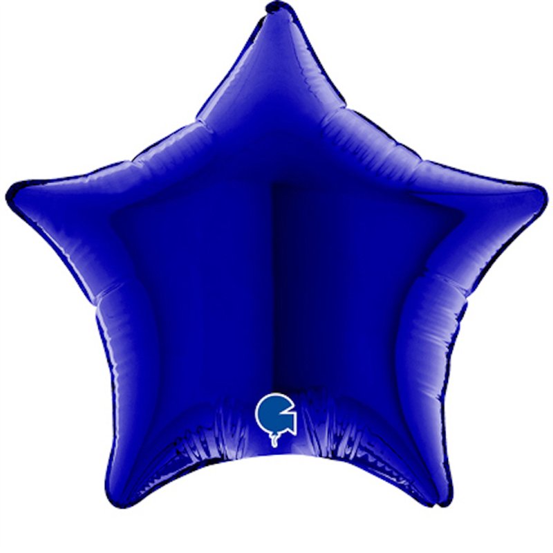 4in BLUE CAPRI STAR AIR FILL FOIL BALLOON 10S
