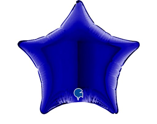 4in BLUE CAPRI STAR AIR FILL FOIL BALLOON 10S