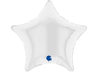 4in WHITE STAR AIR FILL FOIL BALLOON 10S