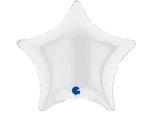 4in WHITE STAR AIR FILL FOIL BALLOON 10S