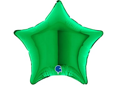 4in GREEN STAR AIR FILL FOIL BALLOON 10S