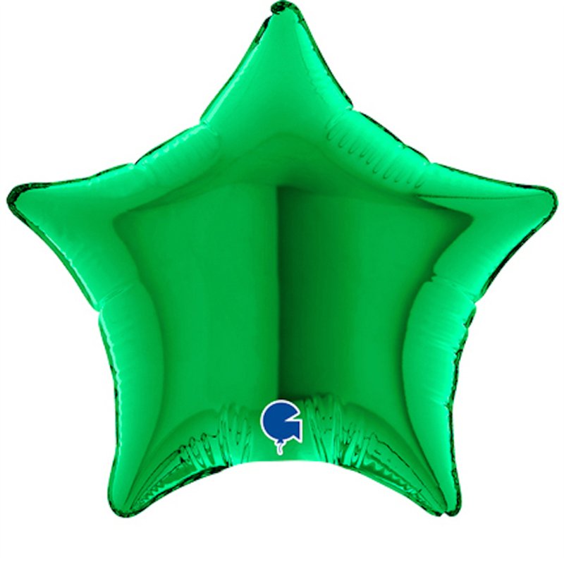 4in GREEN STAR AIR FILL FOIL BALLOON 10S