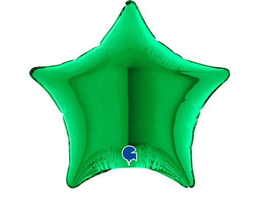 4in GREEN STAR AIR FILL FOIL BALLOON 10S