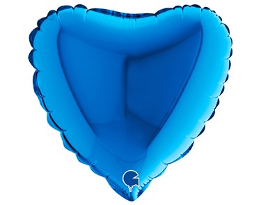 9in BLUE HEART AIR FILL FOIL BALLOON 10S