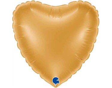 9in GOLD HEART AIR FILL FOIL BALLOON 10S