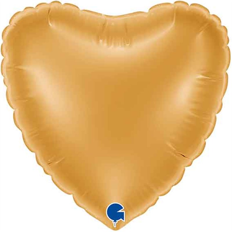 9in GOLD HEART AIR FILL FOIL BALLOON 10S