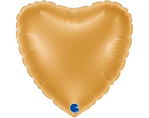 9in GOLD HEART AIR FILL FOIL BALLOON 10S
