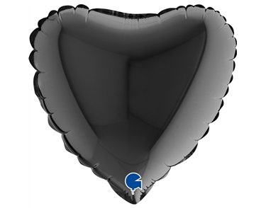 9in BLACK HEART AIR FILL FOIL BALLOON 10S