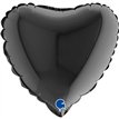9in BLACK HEART AIR FILL FOIL BALLOON 10S