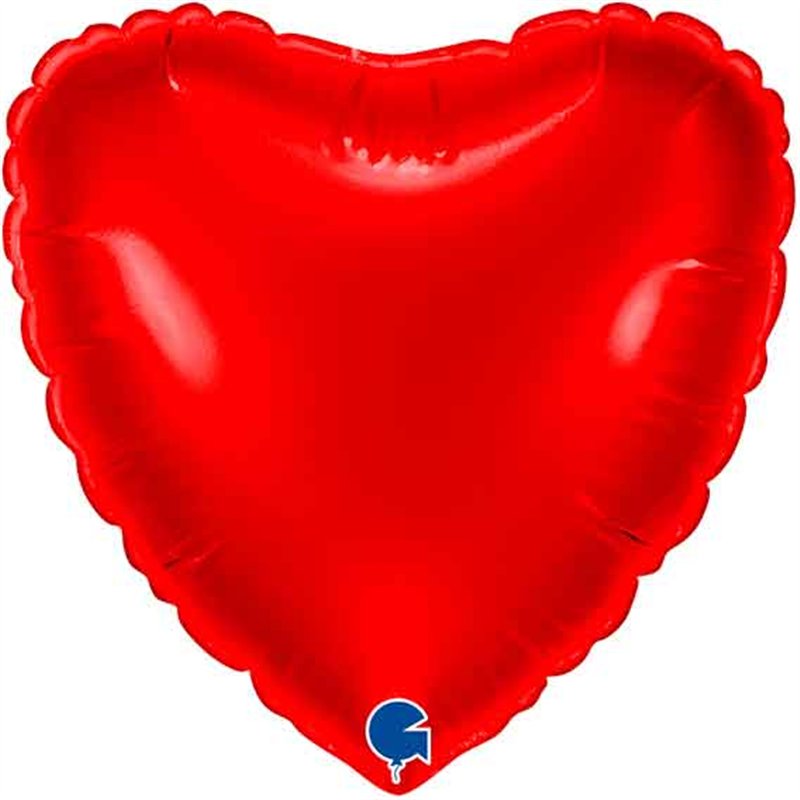 9in RED HEART AIR FILL FOIL BALLOON 10S
