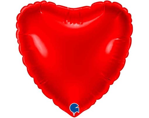 9in RED HEART AIR FILL FOIL BALLOON 10S