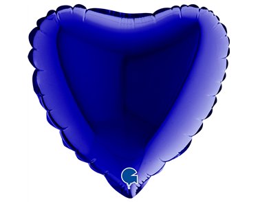 9in BLUE CAPRI HEART AIR FILL FOIL BALLOON 10S