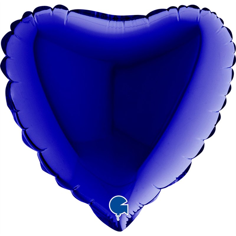 9in BLUE CAPRI HEART AIR FILL FOIL BALLOON 10S