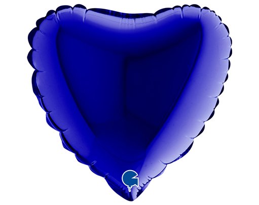 9in BLUE CAPRI HEART AIR FILL FOIL BALLOON 10S