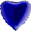 9in BLUE CAPRI HEART AIR FILL FOIL BALLOON 10S
