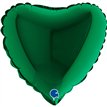 9in DARK GREEN HEART AIR FILL FOIL BALLOON 10S