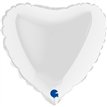 9in WHITE HEART AIR FILL FOIL BALLOON 10S