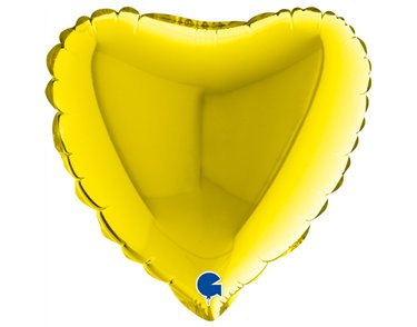 9in YELLOW HEART AIR FILL FOIL BALLOON 10S