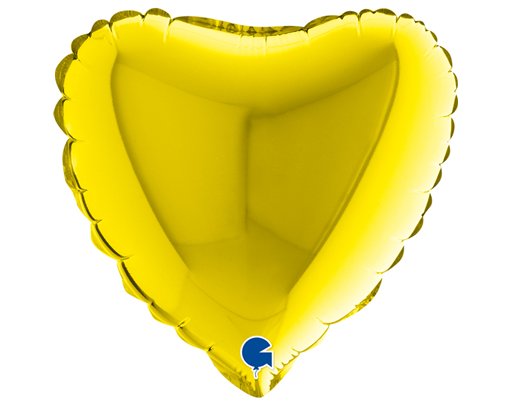 9in YELLOW HEART AIR FILL FOIL BALLOON 10S