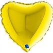 9in YELLOW HEART AIR FILL FOIL BALLOON 10S