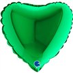 9in GREEN HEART AIR FILL FOIL BALLOON 10S
