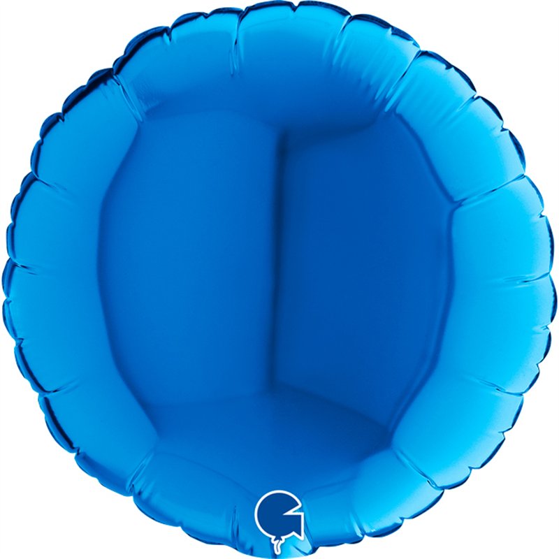 9in BLUE ROUND AIR FILL FOIL BALLOON 10S