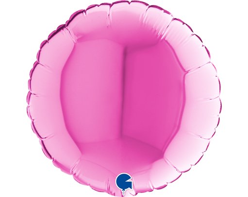 9in FUCHSIA ROUND AIR FILL FOIL BALLOON 10S