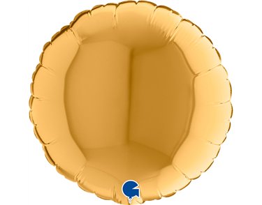 9in GOLD ROUND AIR FILL FOIL BALLOON 10S