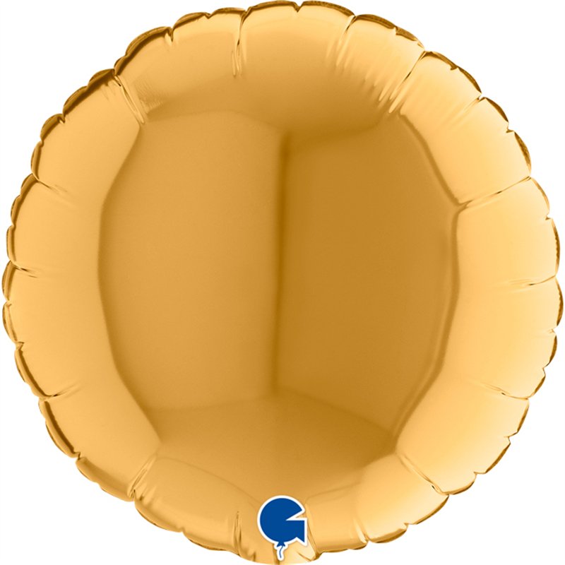 9in GOLD ROUND AIR FILL FOIL BALLOON 10S