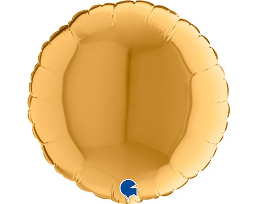 9in GOLD ROUND AIR FILL FOIL BALLOON 10S